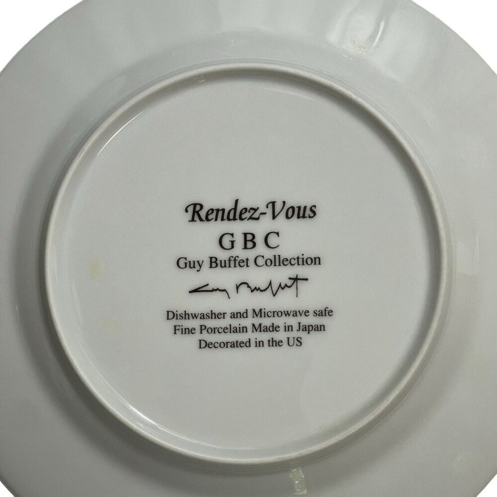 GBC Van Gogh Amoureux Salad Dessert Plates Set of 2 "Bouillabaisse, Rendez-Vous" - Picture 8 of 11